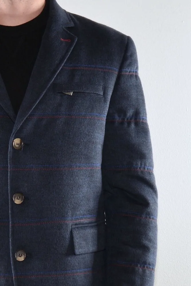 Quilted Blazer - Navy