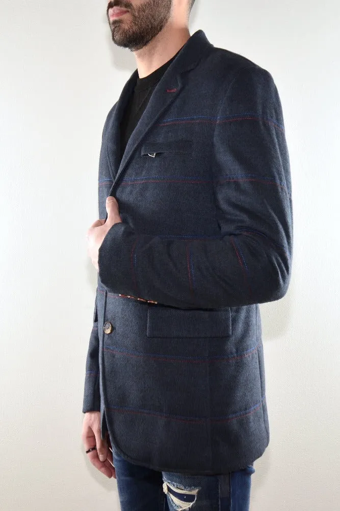 Quilted Blazer - Navy