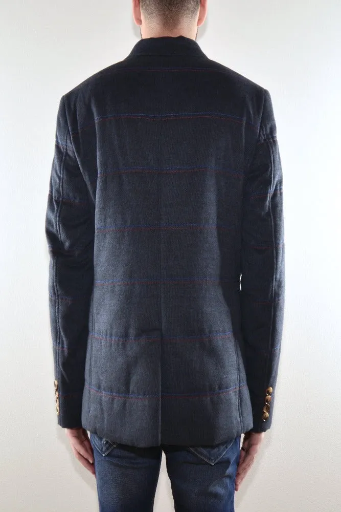 Quilted Blazer - Navy