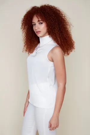 Renuar Top - Sleeveless Mock Neck - Creme