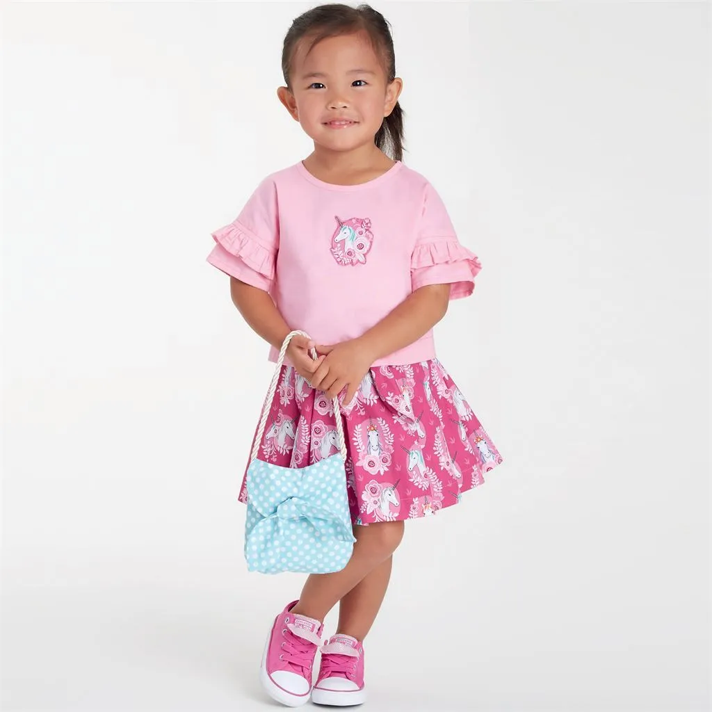 Simplicity Sewing Pattern S9118 Toddlers' Tops, Skirts & Purse