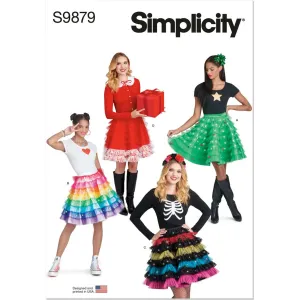 Simplicity Sewing Pattern S9879 Holiday Skirts, Collar and Appliques