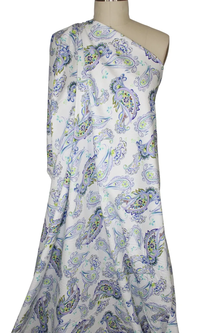 S@ra C@mpbell Purple Prose Paisley Stretch Cotton