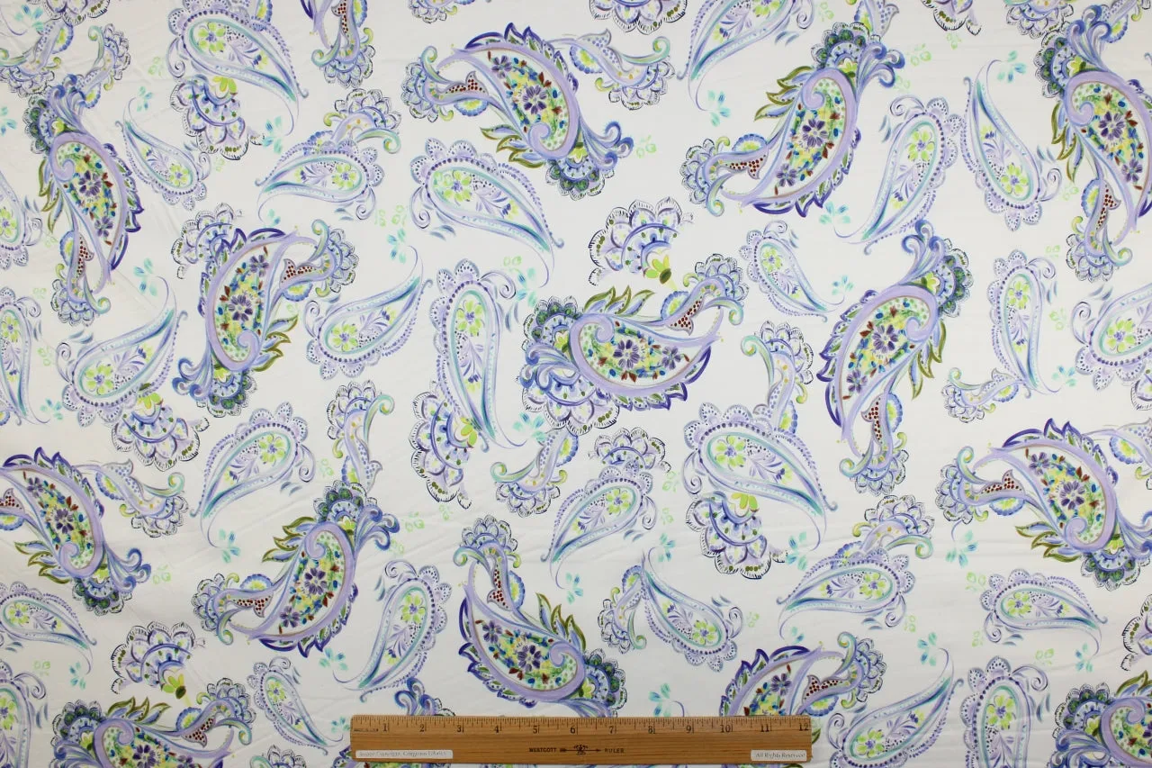 S@ra C@mpbell Purple Prose Paisley Stretch Cotton