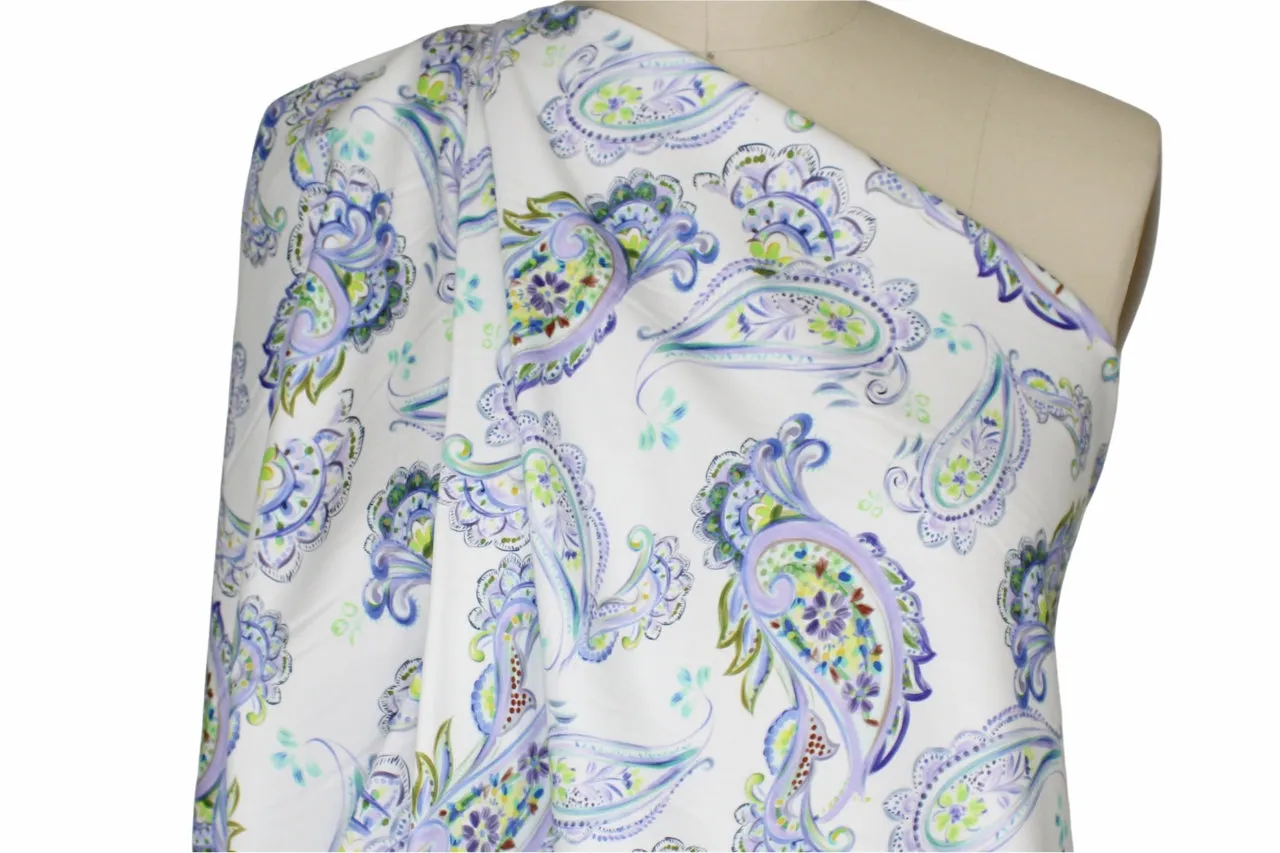 S@ra C@mpbell Purple Prose Paisley Stretch Cotton