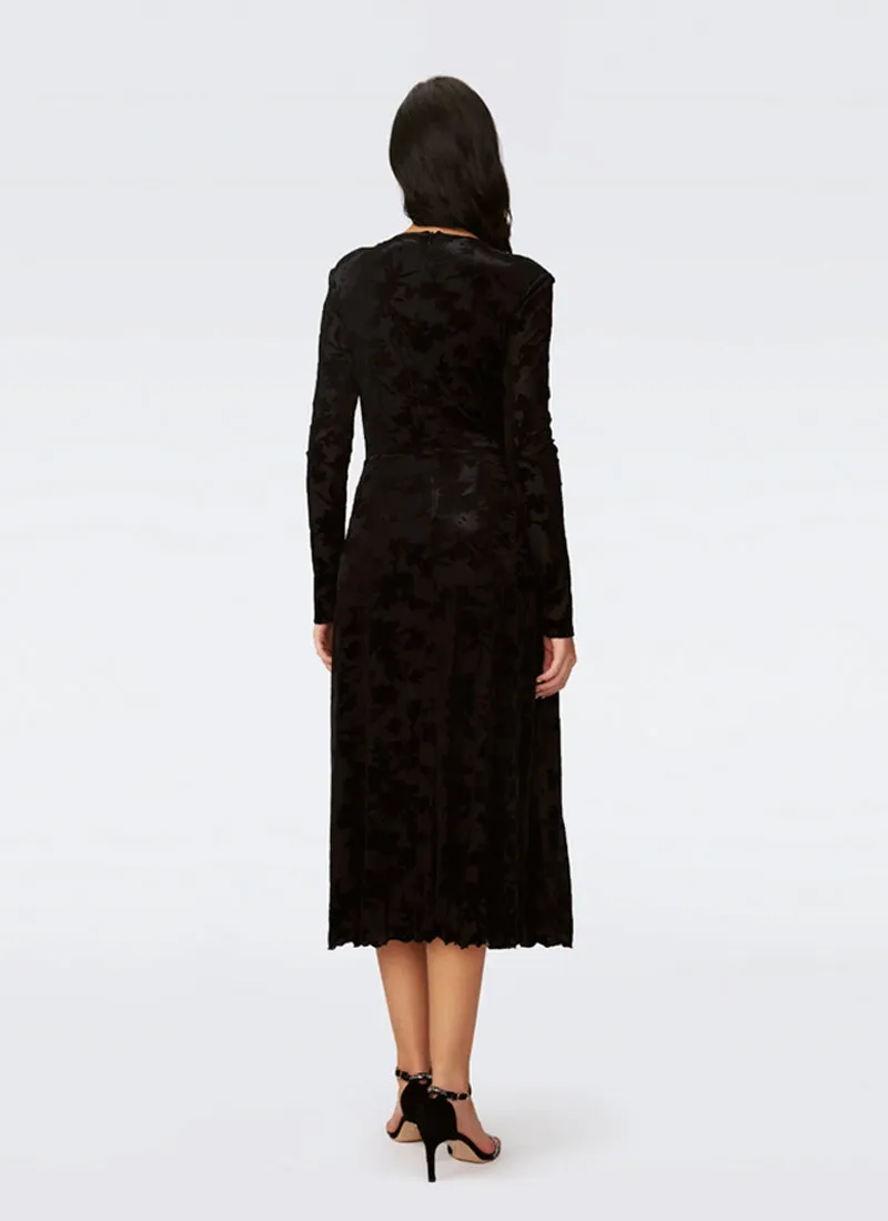 Strand Velvet Burnout Midi Dress