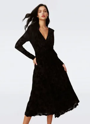 Strand Velvet Burnout Midi Dress
