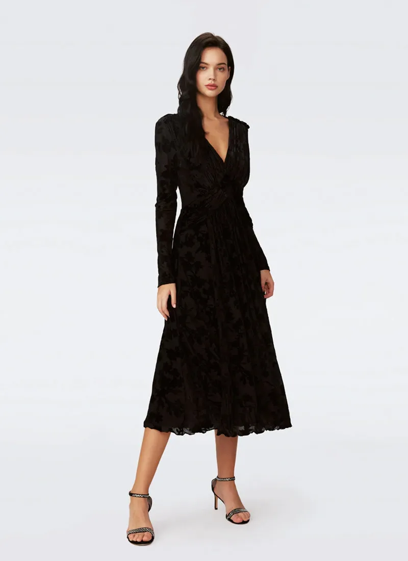 Strand Velvet Burnout Midi Dress