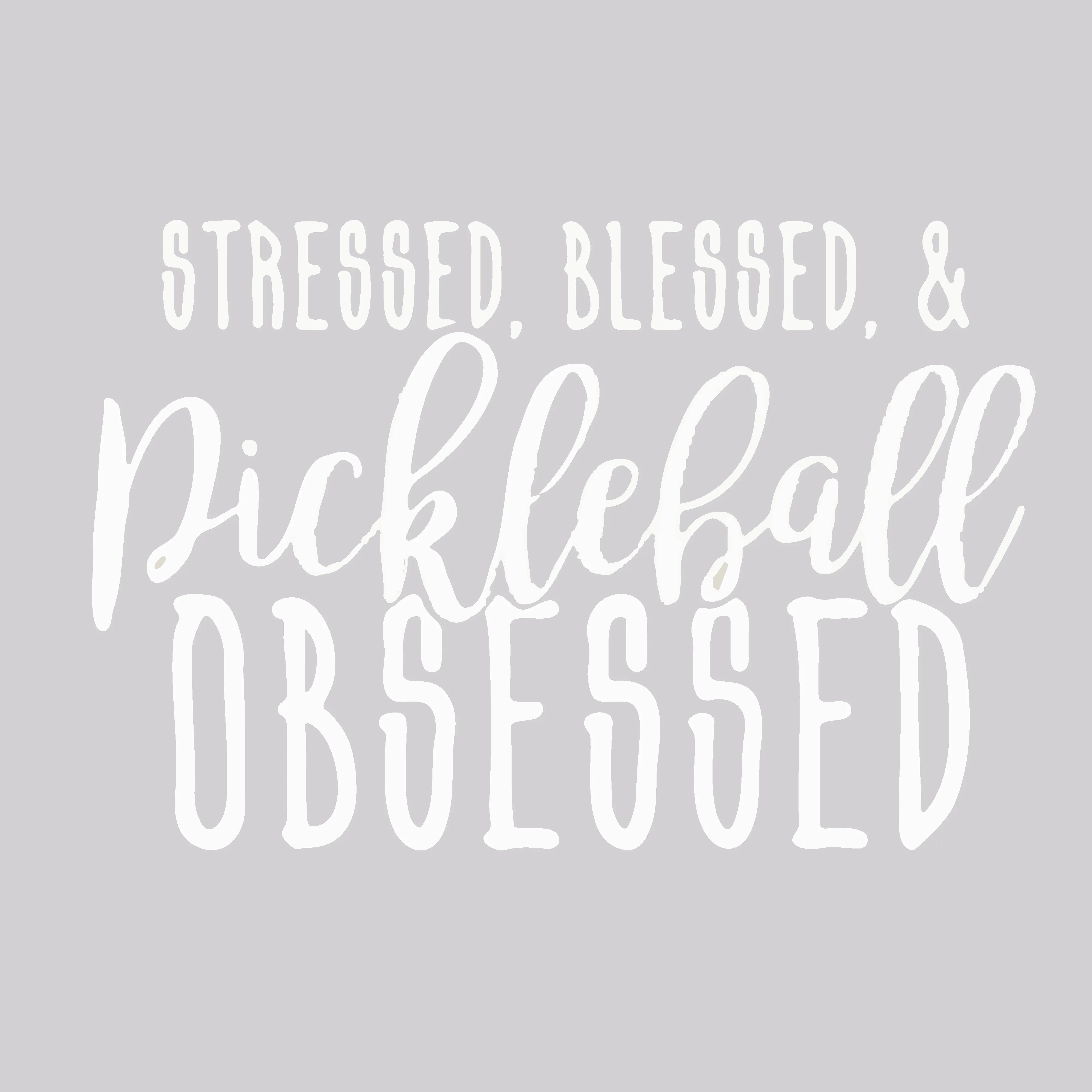 Stressed Blessed & Pickleball Obsessed | Youth Long Sleeve Pickleball Shirts | 100% Polyester