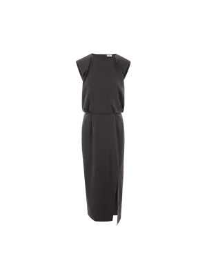 Stretch Wool Midi Dress