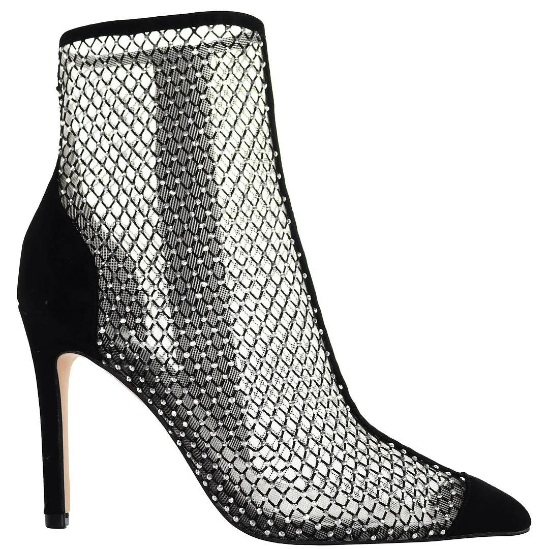 Ted Baker Junapah Crystal Mesh Womens Black Heeled Shoes