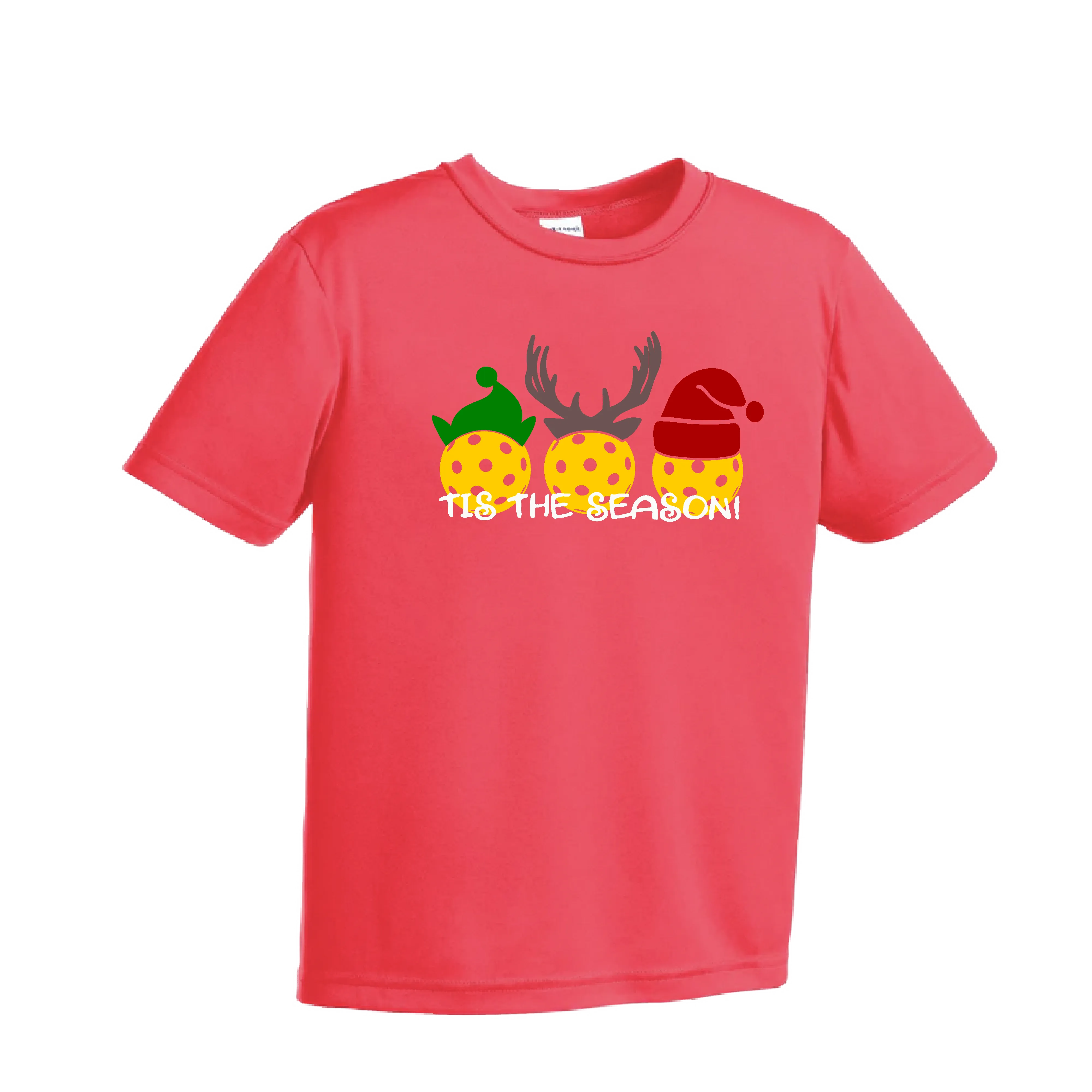 Tis the Season | Youth Short Sleeve Pickleball Shirts | 100% Polyester