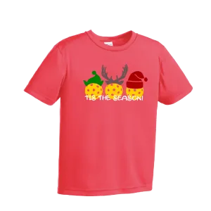 Tis the Season | Youth Short Sleeve Pickleball Shirts | 100% Polyester