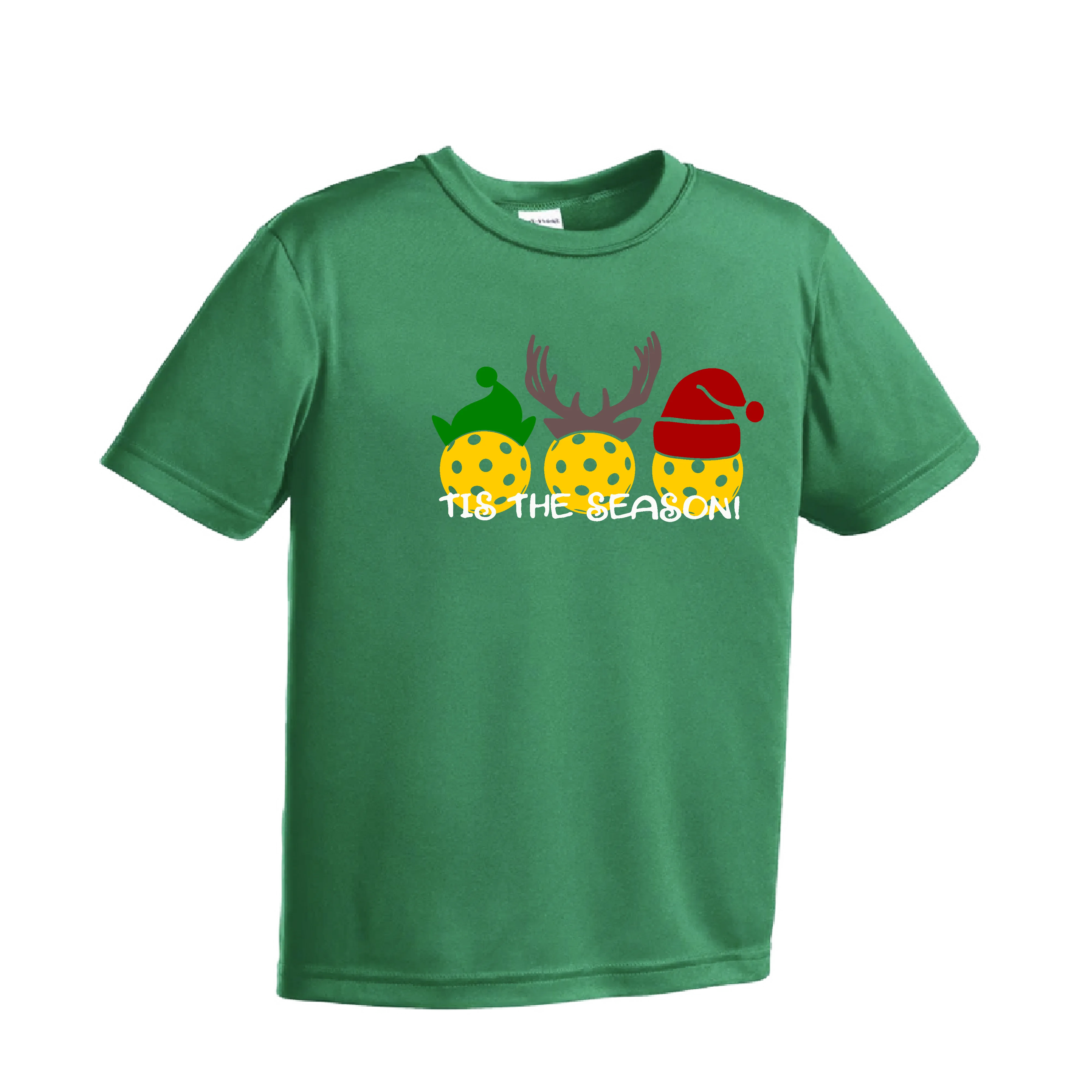 Tis the Season | Youth Short Sleeve Pickleball Shirts | 100% Polyester
