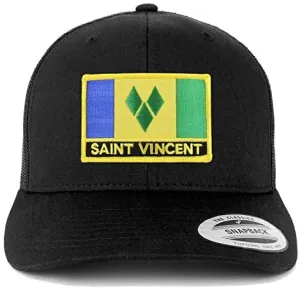 Trendy Apparel Shop St. Vincent Flag Patch Retro Trucker Mesh Cap