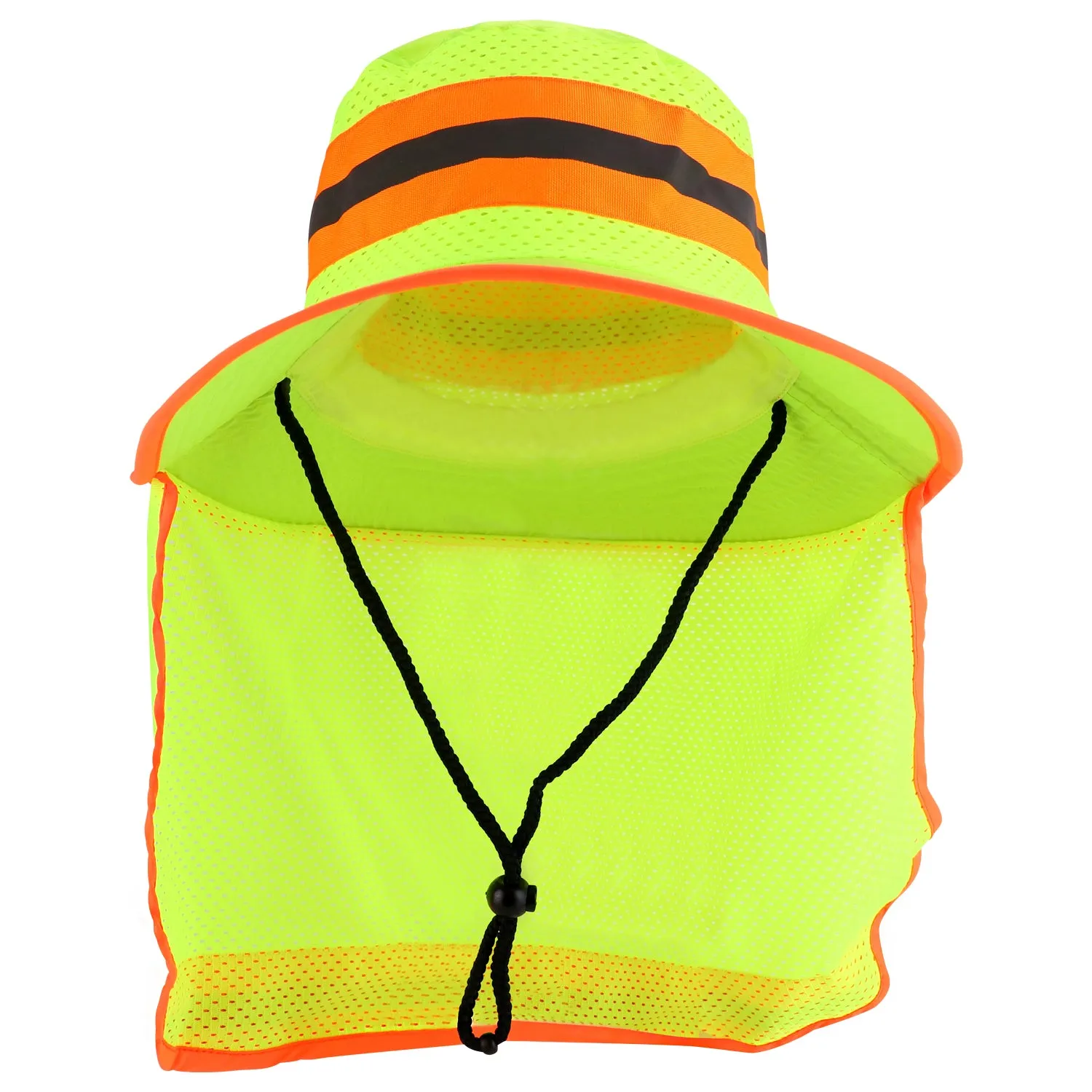 Trendy Apparel Shop XXL Visibility Reflective Sun Bucket Hat with Neck Flap
