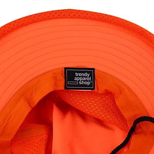 Trendy Apparel Shop XXL Visibility Reflective Sun Bucket Hat with Neck Flap