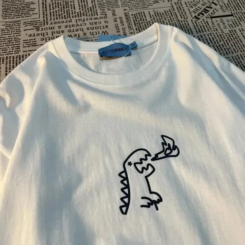 Unisex Oversized Casual T-Shirt – Y2K Summer Short Sleeve Tops for Youth, Men, and Women