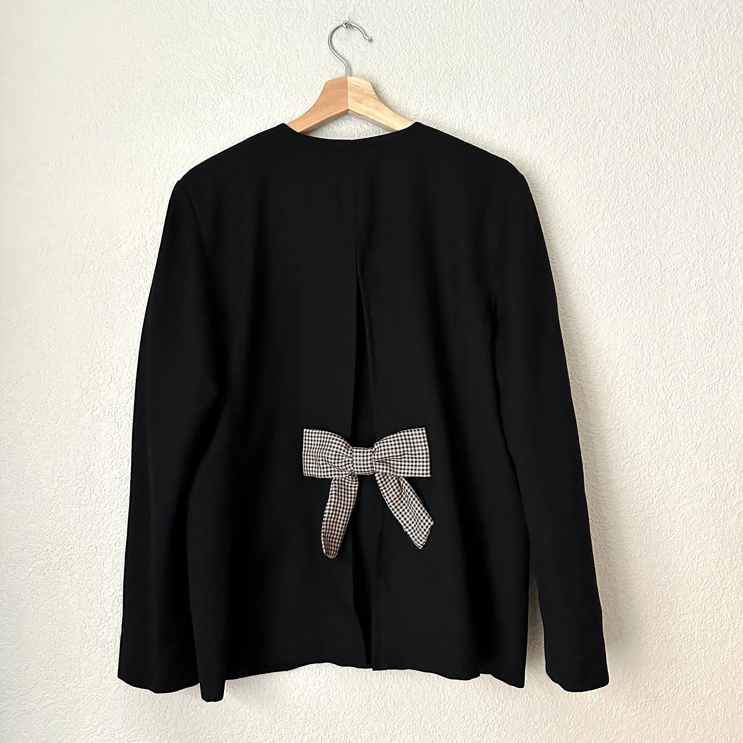 Upcycled Bow Blazer Black/houndstooth, Upcycled - size M