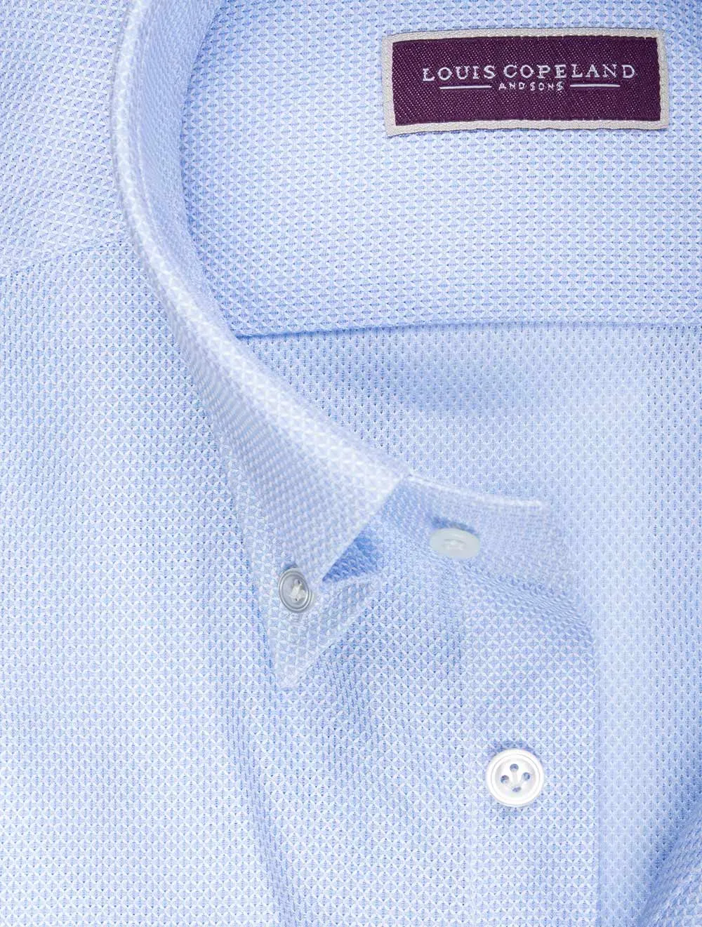 Waffle Pique Buttondown Shirt Blue