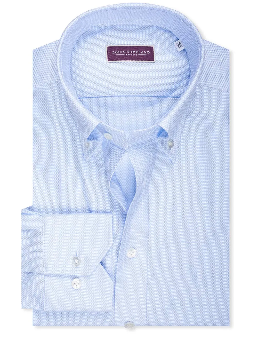 Waffle Pique Buttondown Shirt Blue