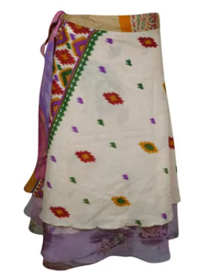 Women Wrap Skirt Off White Skirt,One size