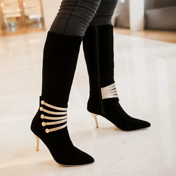 Women’s Stylish Elegant Pointed Toe Stiletto Boots 81630266S