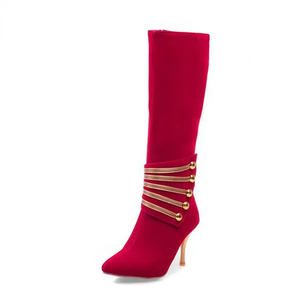 Women’s Stylish Elegant Pointed Toe Stiletto Boots 81630266S