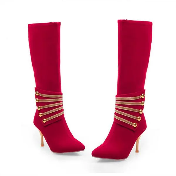 Women’s Stylish Elegant Pointed Toe Stiletto Boots 81630266S