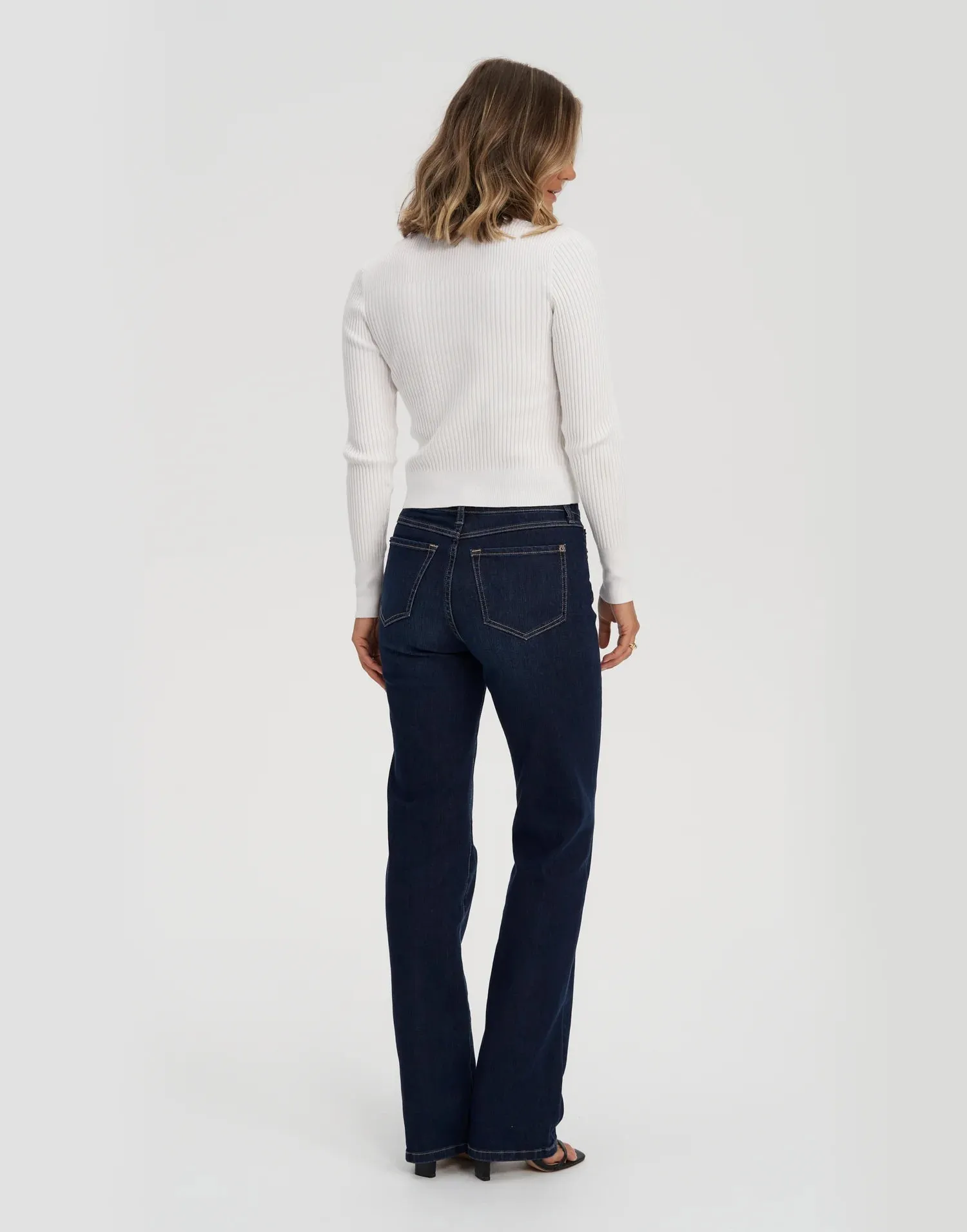 Yoga Jeans - Chloe Classic Rise Straight Jeans in Dark Indie